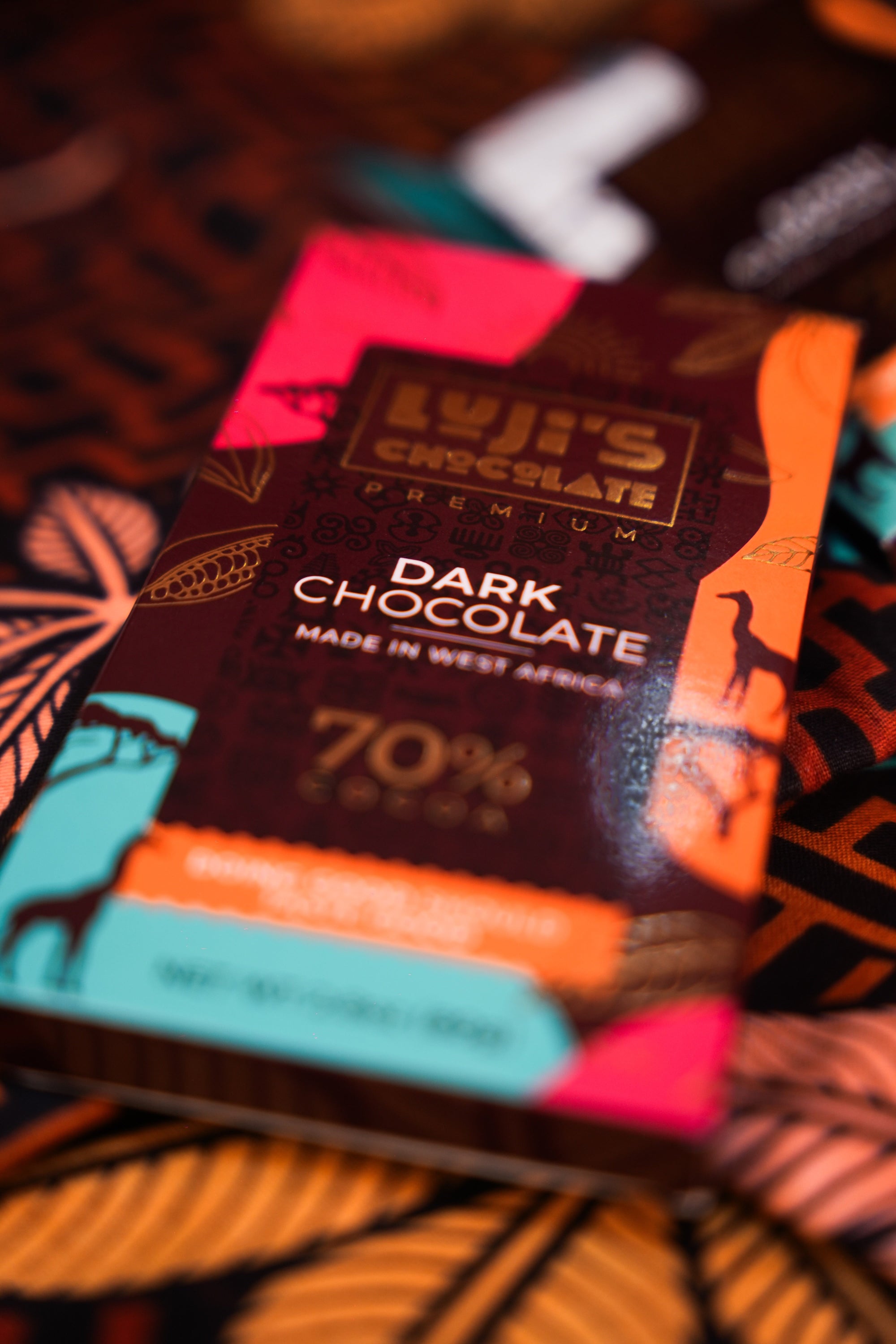 Luji’s Chocolate bar made in Nigeria from single-origin West African cocoa.